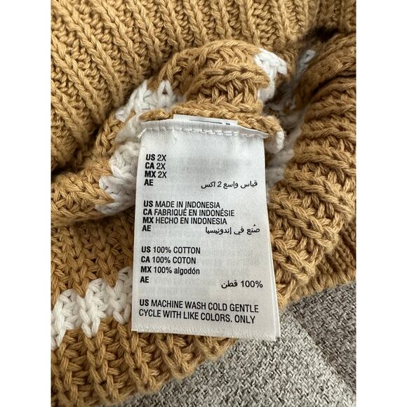 Style & Company Womens Beige Knit Textured Ribbed Striped Long Sleeve - Picture 4 of 7